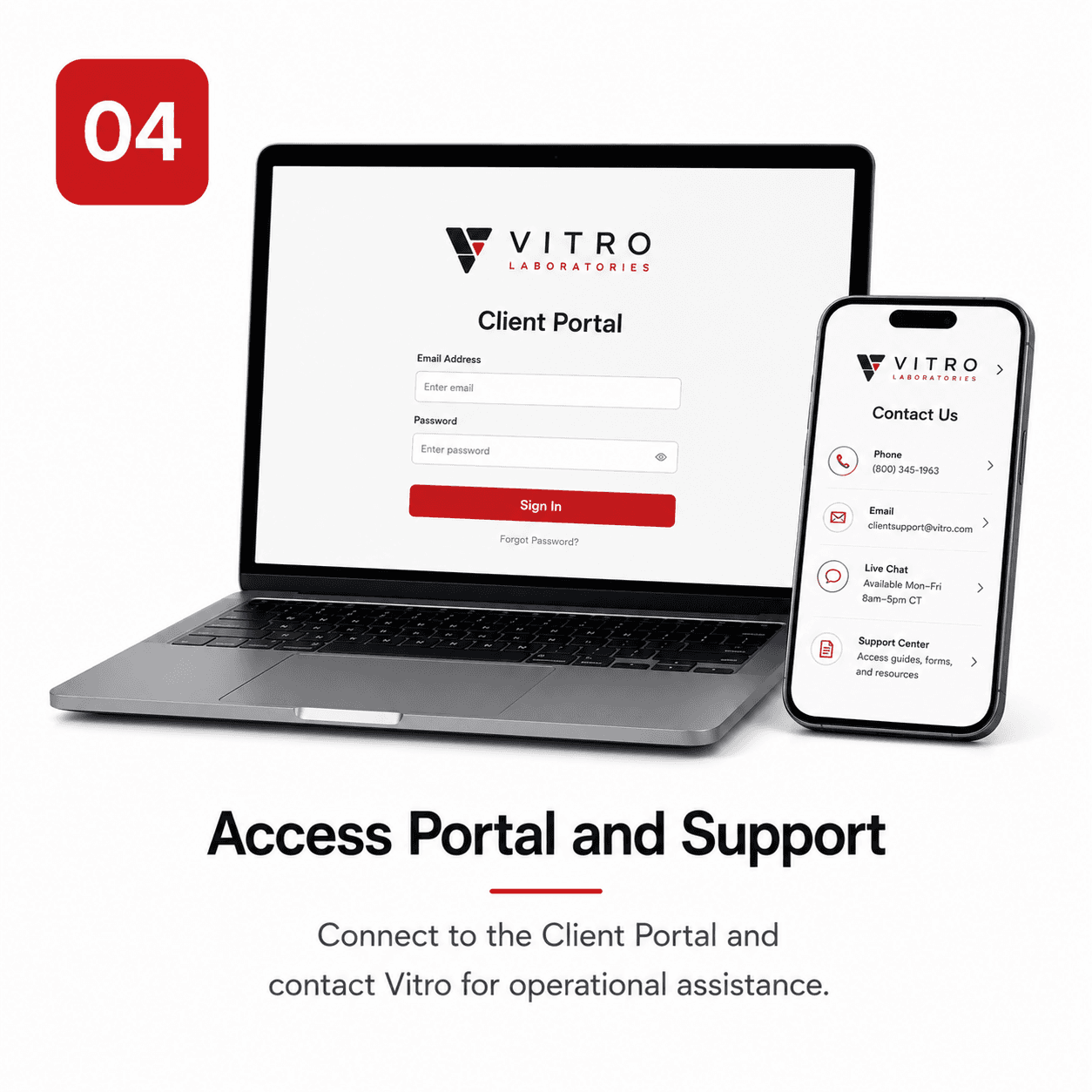 Access the Vitro Client Portal and support resources